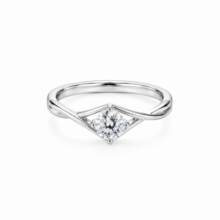 Aura Eye Solitaire Silver Ring