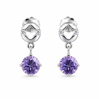 Amethyst Aura Drop Earrings