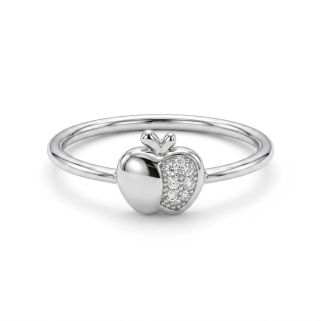 Apple Charm Luxe Silver Ring