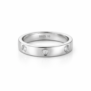 Sillove Diamond Dot Band Ring